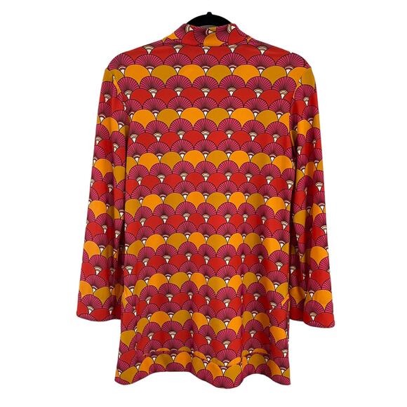 Jude Connally Orange Pink Printed Long Sleeve Jude Cloth Top Small - Picture 4 of 4
